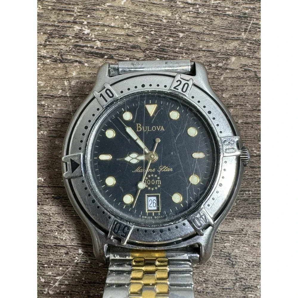 Bulova Marine Star 100m Quartz Mens Works (New‎ battery)